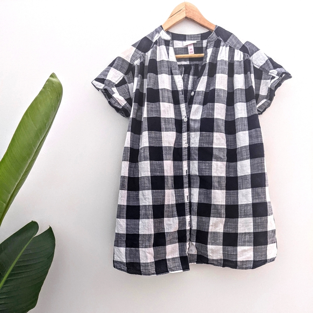 🖤 Maternity Gingham Blouse
